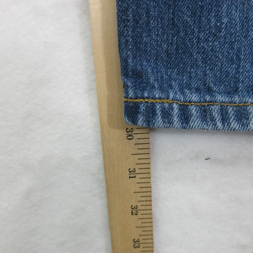 Levi's Men Jeans 33x30 501 Straight Leg Blue Denim Medium Wash Zipper Added
